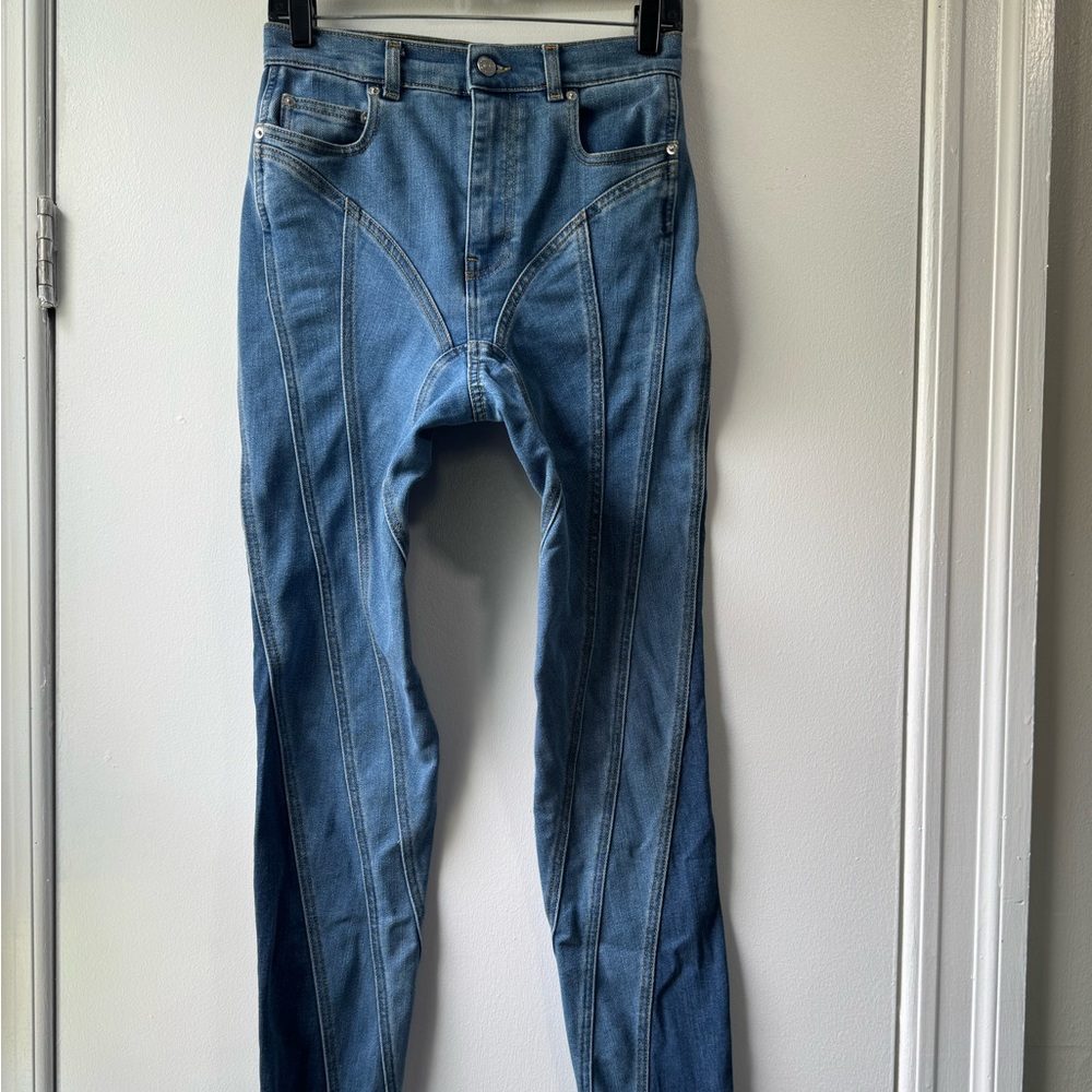 Mugler Blue Spiral Jeans